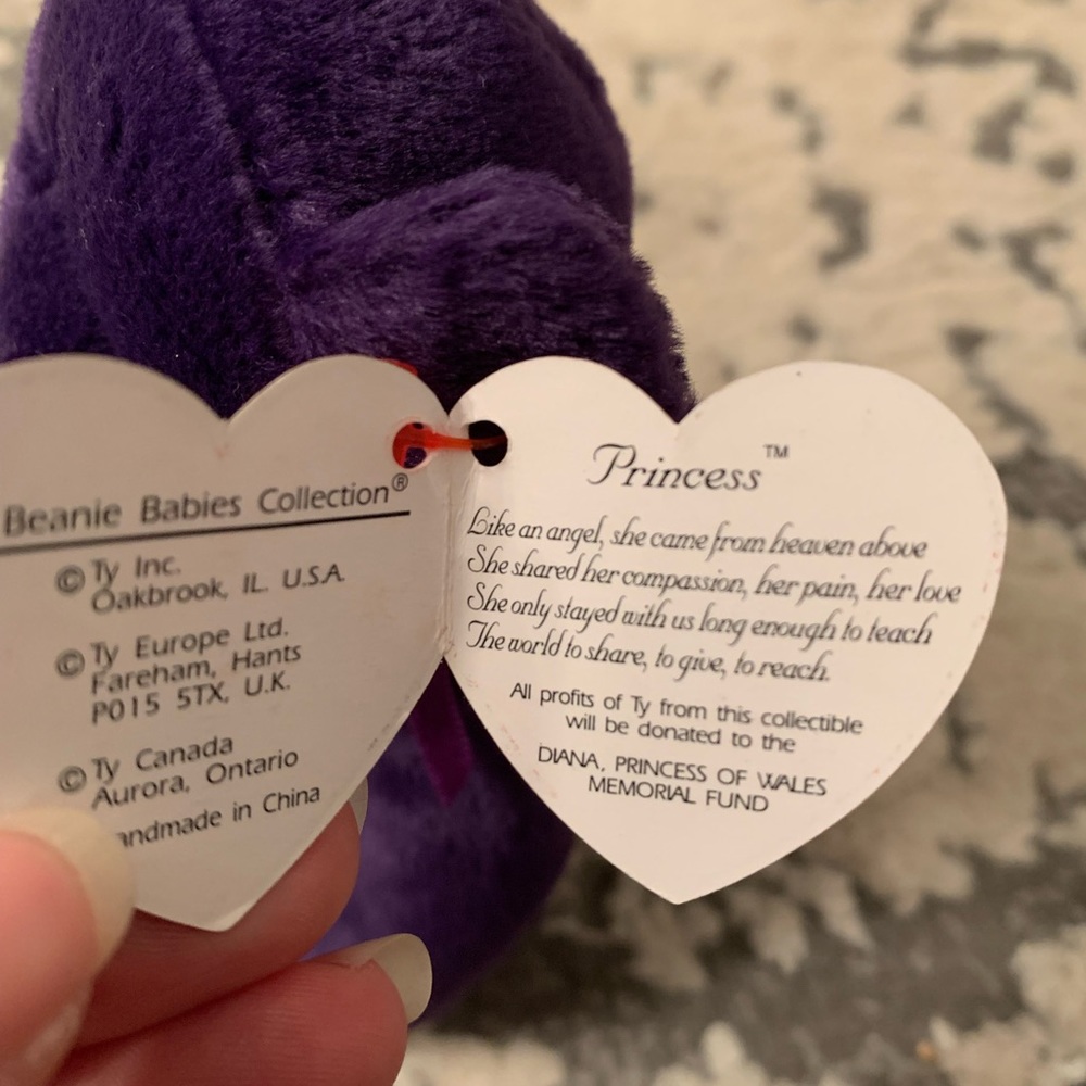 Princess Beanie Baby purple bear - Picture 2 of 3